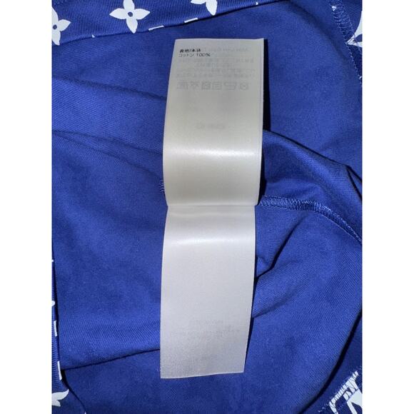 Louis Vuitton Monogram Gradient Blue White Logo Short Sleeve T-Shirt Large L - Picture 12 of 15